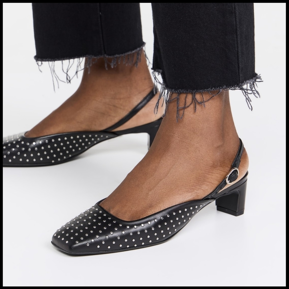 NWT Alohas Lindy Studs Pump in Black Leather